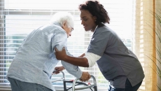 home healthcare worker with a patient