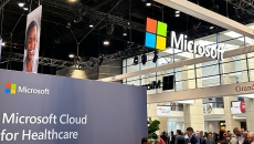 Microsoft booth at HIMSS global conference