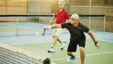 People playing pickleball