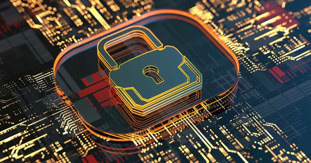 circuit board with a lock in the middle