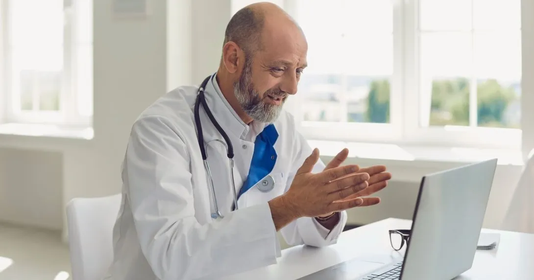 Doctor on a telehealth visit